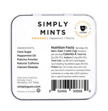 Load image into Gallery viewer, Simply Gum - Simply Mints - Awaken (Caffeine) | Pack of Six
