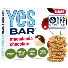 Load image into Gallery viewer, YES Bar® - Low Sugar Snack Bars - Macadamia Cherry Chocolate - Premium Real Food Snack Bar
