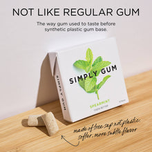 Load image into Gallery viewer, Simply Gum - Spearmint Chewing Gum - Natural + Plastic-Free | 12 Pack
