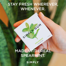 Load image into Gallery viewer, Simply Gum - Spearmint Chewing Gum - Natural + Plastic-Free | 12 Pack
