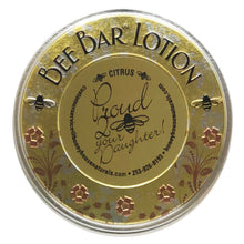 Load image into Gallery viewer, Honey House Naturals - "Proud to Bee your Daughter" - Sentiment Bee Bar Lotion Bar: Lavender
