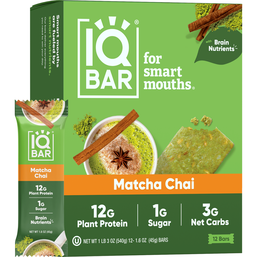 IQBAR - IQBAR Matcha Chai | Brain + Body Keto Protein Bars