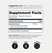 Load image into Gallery viewer, toniiq - Boswellia – 1000mg 85% Boswellic Acids – 120 Veggie Capsules
