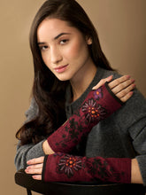 Load image into Gallery viewer, WUAMAN - Alpaca - Julia Alpaca Wrist Warmers | Hand Embroidery | Fall: Taupe
