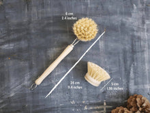 Load image into Gallery viewer, Plantish - Sisal Dish Brush Refill (Brush Head Only): 3 Refills / Bamboo
