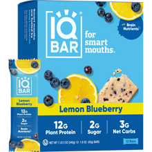 Load image into Gallery viewer, IQBAR - IQBAR Lemon Blueberry | Brain + Body Keto Protein Bars
