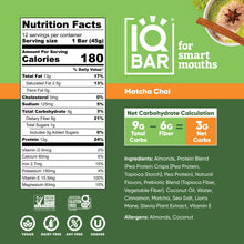 Load image into Gallery viewer, IQBAR - IQBAR Matcha Chai | Brain + Body Keto Protein Bars
