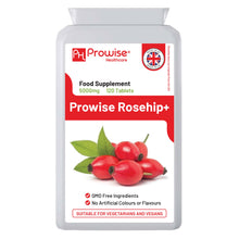 Load image into Gallery viewer, Prowise Healthcare - Rosehip Health+ 5000mg 120 Vegetarian &amp; Vegan Tablets | High
