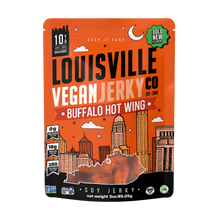Load image into Gallery viewer, Louisville Vegan Jerky Co. - Vegan &amp; Plant Based Buffalo Hot Wing Jerky 3 oz
