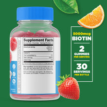 Load image into Gallery viewer, Lifeable - Lifeable Sugar Free Biotin for Kids 5,000 mcg Gummies: Raspberry Flavor / 60 Gummies
