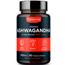 Load image into Gallery viewer, Excel Nutritionals LLC DBA Phi Naturals - Ashwagandha Organic Herbal Supplement: 1-Pack
