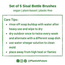 Load image into Gallery viewer, Plantish - Set of 5 Sisal Bottle Brushes
