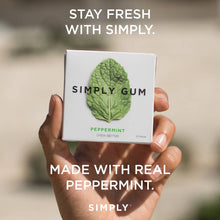 Load image into Gallery viewer, Simply Gum - Peppermint Chewing Gum - Natural + Plastic-Free | 12 Pack
