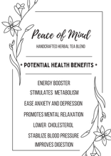 Load image into Gallery viewer, Loveyenergy &amp; Blessings - Peace of Mind Handcrafted Tea Blend 1.40oz
