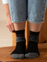 Load image into Gallery viewer, WUAMAN - Alpaca - Inca Shorty Alpaca Socks | Full Cushion Socks | Ankle Socks: Blue / Small
