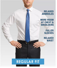 Load image into Gallery viewer, Eagle Men's Non-Iron Collar Check Flex Dress Shirt, Blue,18.5 34/35
