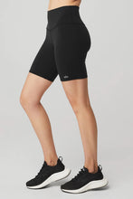 Load image into Gallery viewer, Alo Yoga Women&#39;s Athletic High Waist Biker Shorts, Black, XS
