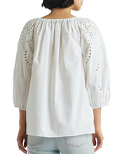 Load image into Gallery viewer, LAUREN Ralph Lauren Women's Eyelet Cotton Broadcloth Top, White, XS
