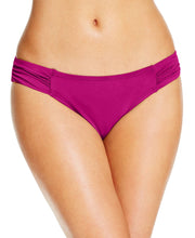 Load image into Gallery viewer, Tommy Bahama Women&#39;s Ruched Side-Tab Hipster Bikini Bottom, Purple, S
