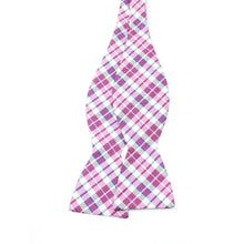 Load image into Gallery viewer, Countess Mara Men's To-Tie Plaid Print Silk Blend Bow Tie, White Plaid
