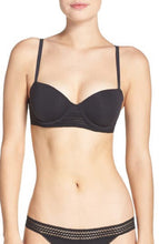 Load image into Gallery viewer, DKNY Women&#39;s Lace-Trim Padded Underwire Balconette Bra, Black, 36D
