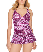 Load image into Gallery viewer, Swim Solutions Women's Spring Play Tummy-Control Swimdress, Purple, 8
