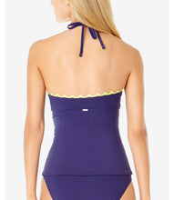 Load image into Gallery viewer, Anne Cole Women&#39;s Keyhole High-Neck Shirred Tankini Top, Navy, S
