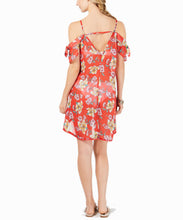 Load image into Gallery viewer, Miken Juniors&#39; Printed Cold-Shoulder Cover-Up, Poppy Red Citrus, L
