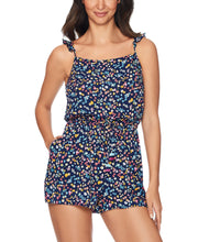 Load image into Gallery viewer, Vera Bradley Women&#39;s Ditsy Sunny Romper Cover-Up, Navy Blue, S
