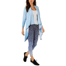 Load image into Gallery viewer, IDEOLOGY Women&#39;s Dip-Dyed Wrap Cardigan Athletic Top, Blue Horizon, S
