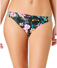 Load image into Gallery viewer, California Waves Juniors&#39; Wildflower Printed Hipster Bottoms,Black, M
