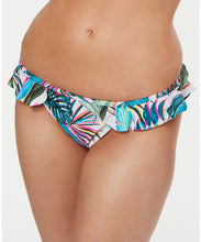 Load image into Gallery viewer, California Waves Juniors&#39; Ruffled Hipster Bikini Bottoms, Multi, M
