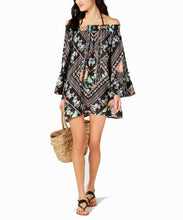 Load image into Gallery viewer, Nanette Lepore Women&#39;s Bell-Sleeves Printed Off-The-Shoulder Cover-Up, S
