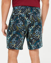 Load image into Gallery viewer, Tasso Elba Men's Paisley-Print Linen 9" Casual Shorts, Blue, 36W
