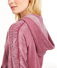 Load image into Gallery viewer, Ideology Women&#39;s Burnout Smocked-Sleeve Zip Hoodie, Red Passion, XS
