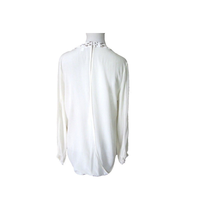 Load image into Gallery viewer, Aryn K Women&#39;s Jewel Neck Wrap Silk Blouse Top, White, M
