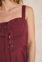 Load image into Gallery viewer, Free People Women&#39;s Not A Chance Corset Mini Slip Dress, Garnet, S
