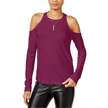 Load image into Gallery viewer, Chelsea Sky Women's New $48 Cold Shoulder Long Sleeve Casual Top Red XS
