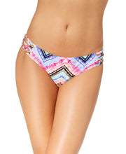 Load image into Gallery viewer, California Waves Juniors&#39; Printed Strappy Bikini Bottoms, Multi, XS

