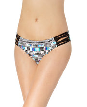 Load image into Gallery viewer, California Waves Juniors&#39; Printed Strappy Bikini Bottoms, Multi, XS
