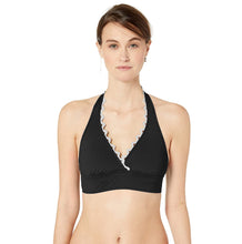 Load image into Gallery viewer, Anne Cole Women&#39;s Ric Rack Halter Bikini Top, Black/White, XS
