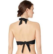 Load image into Gallery viewer, Anne Cole Women&#39;s Ric Rack Halter Bikini Top, Black/White, XS
