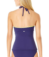 Load image into Gallery viewer, Anne Cole Women&#39;s Keyhole High-Neck Shirred Tankini Top, Navy, XS
