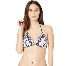 Load image into Gallery viewer, Anne Cole Studio Women&#39;s Triangle Halter Bikini Top, Blue Floral, S
