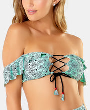 Load image into Gallery viewer, Anne Cole Studio Women&#39;s Lace-Up Flounce Bikini Top, Mint Green, S
