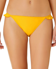 Load image into Gallery viewer, California Waves Juniors&#39; Solid Ruffle Side Hipster Bottoms, Yellow, XL
