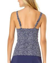 Load image into Gallery viewer, Anne Cole Women&#39;s Leaf It Printed Underwire Tankini Top Navy, 36B/34C
