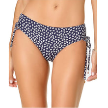 Load image into Gallery viewer, Anne Cole Women&#39;s Leaf Printed Side-Tie Bikini Bottom, Navy Print, XS
