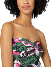 Load image into Gallery viewer, Anne Cole Women&#39;s Shirred Bandeau Tankini Top, Green Floral, S
