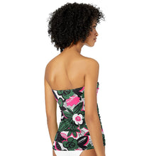 Load image into Gallery viewer, Anne Cole Women&#39;s Shirred Bandeau Tankini Top, Green Floral, S
